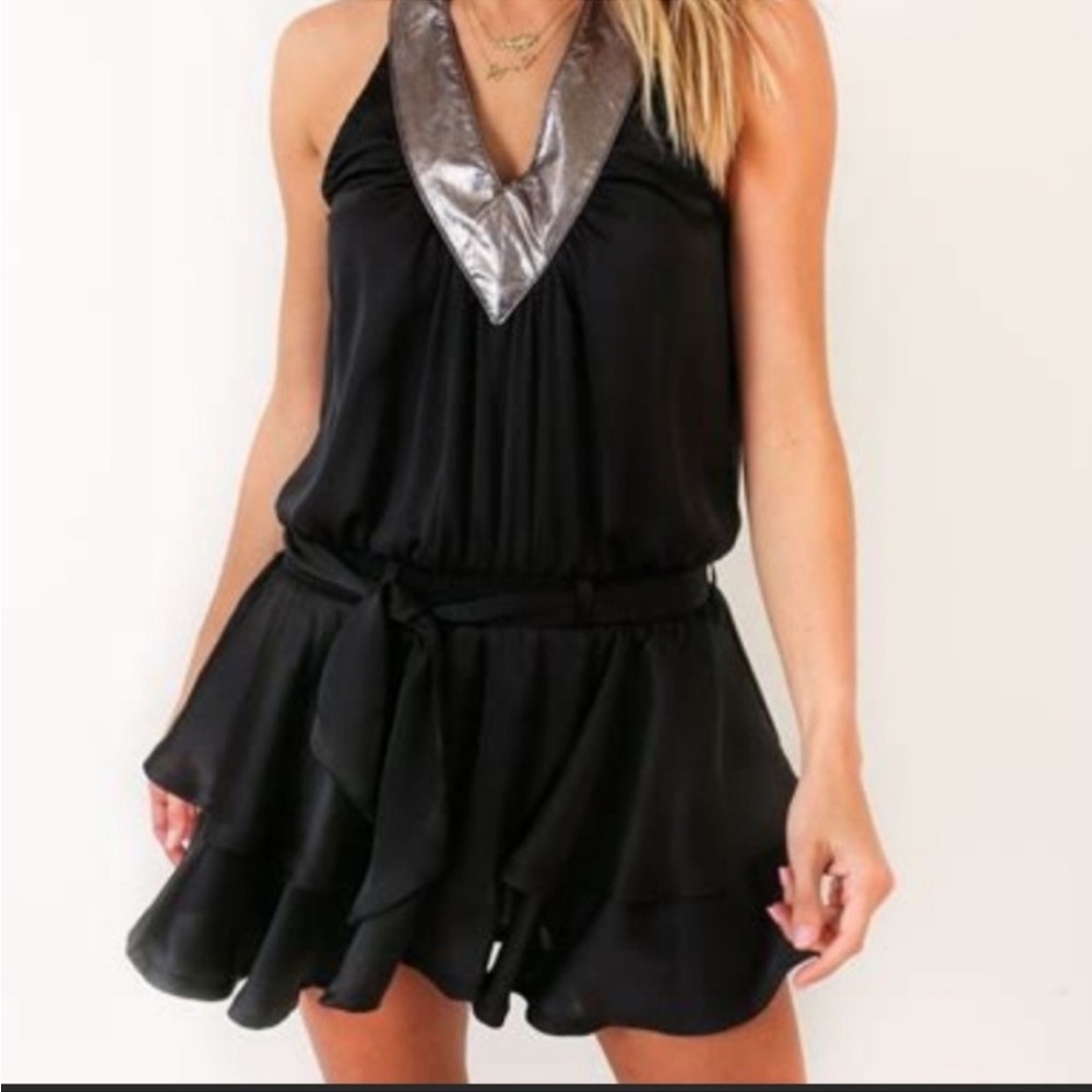 Koch Black Dress with Metallic Trim